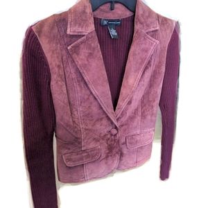 INC Leather vest/Sweater sleeve Blazer Jacket